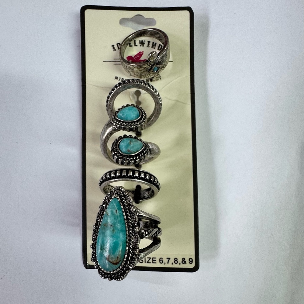 Idyllwind Silver and Turquoise Ring Set